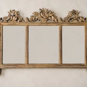 A very decorative and unusual triptych mirror. 19th century.