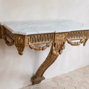 FRENCH ANTIQUE LOUIS XVI GILTWOOD CONSOLE