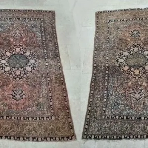 A rare pair of antique Tabriz rugs. Persia, circa 1920.