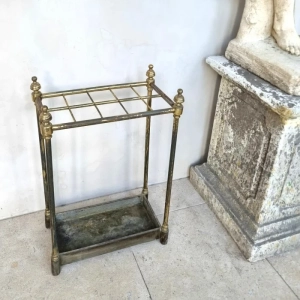 A useful umbrella holder in brass. France, circa 1900.