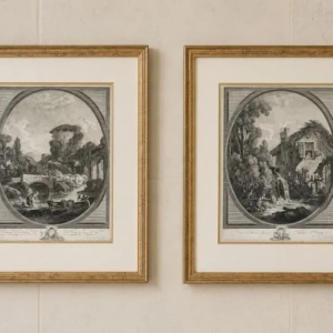 An attractive pair of antique engravings