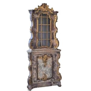 ANTIQUE VENETIAN DOUBLE BODY CORNER CUPBOARD